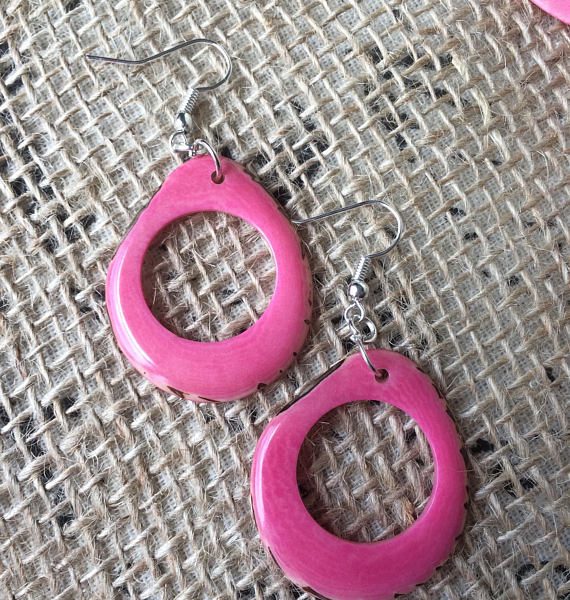 PINK NECKLACE AND EARRINGS SET