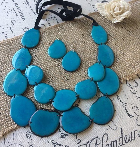 TURQUOISE STATEMENT LAYERED NECKLACE AND EARRINGS SET