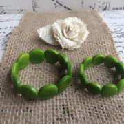 Green mommy and me Tagua nut bracelets