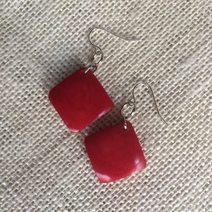 RED TAGUA EARRINGS