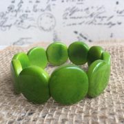 Green Beaded Tagua Bracelet