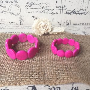 Pink mommy and me Tagua bracelets
