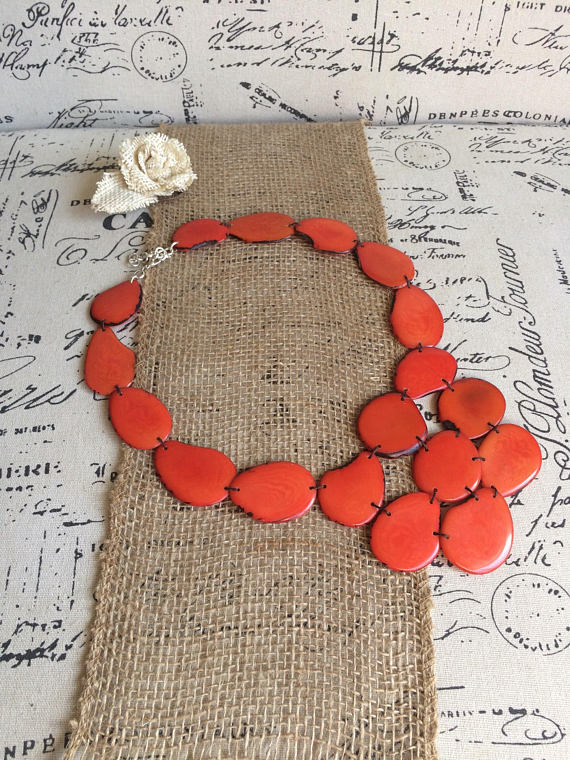 Iris Orange Agate Statement Necklace – Barse Jewelry
