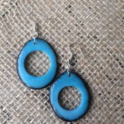 Turquoise Tagua Statement Earrings