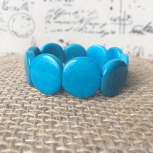 Turquoise Tagua Round Bead Bracelet