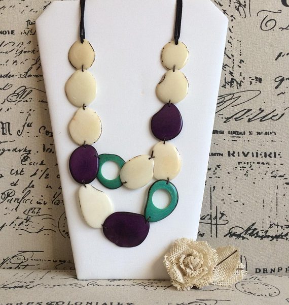 White Statement Tagua Nut Necklace