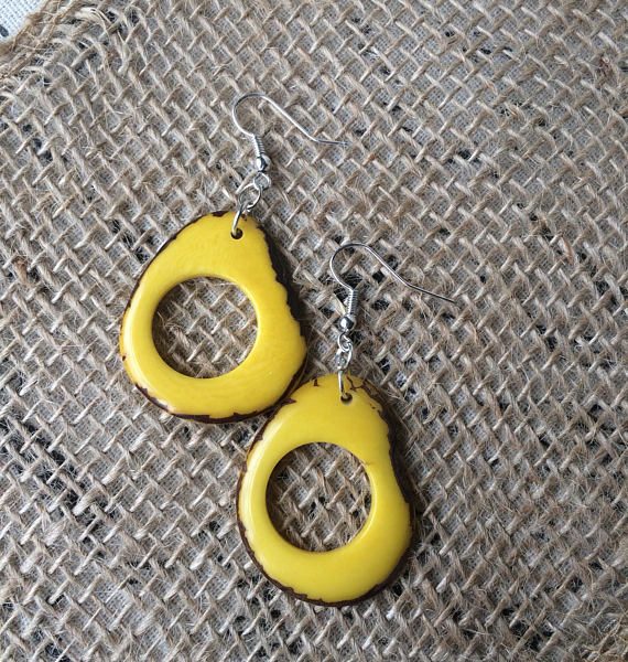 Yellow Statement Tagua Earrings