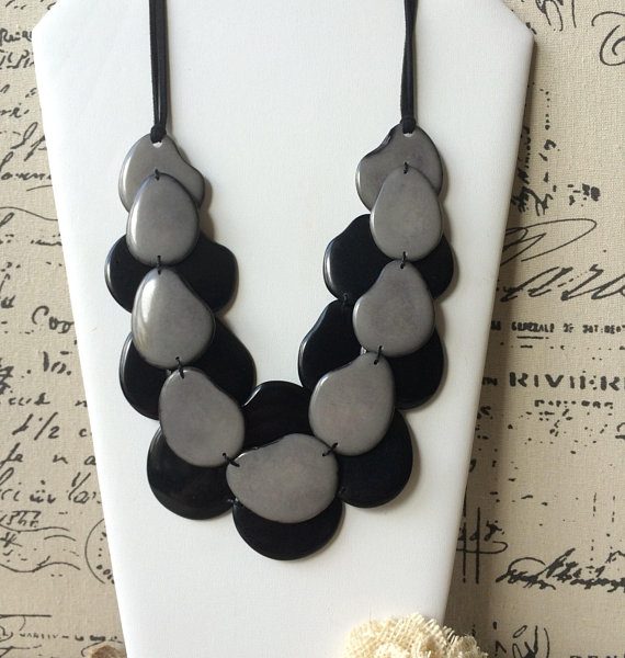 Black and Gray Tagua Necklace
