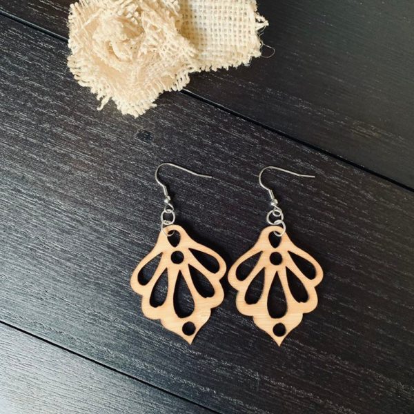 Natural Bamboo Wooden Earrings