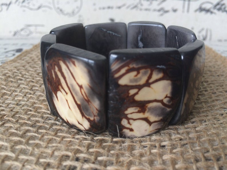 Black Ethnic Tagua Nut Bracelet