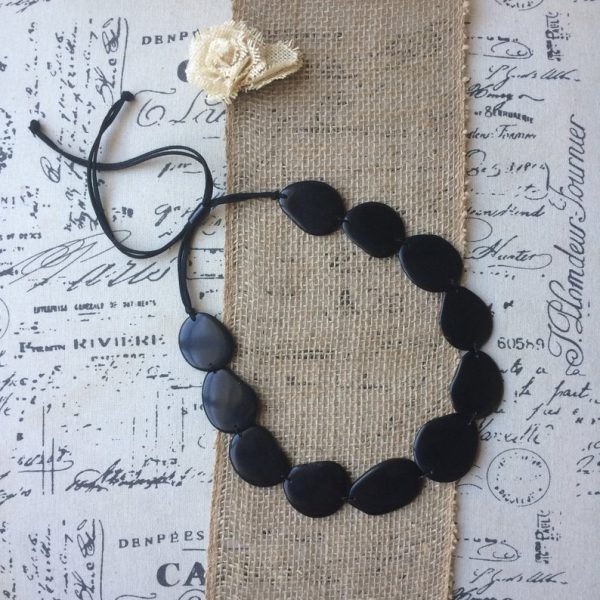 Black Single Layer Tagua Necklace