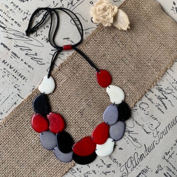 Multi Color Statement Tagua Necklace