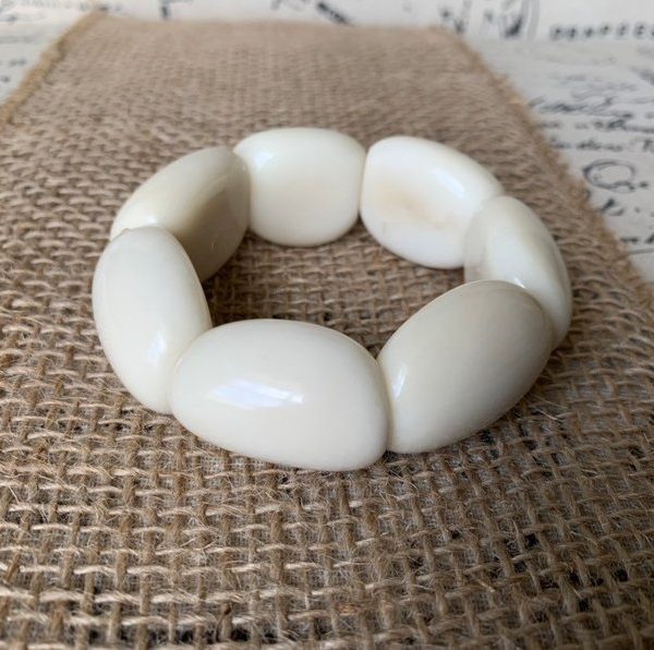 White Chunky Tagua Nut Bracelet