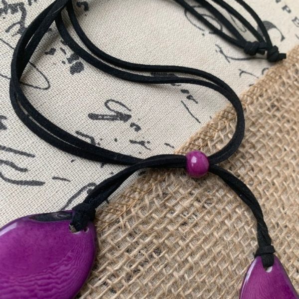 Purple Single layer tagua necklace