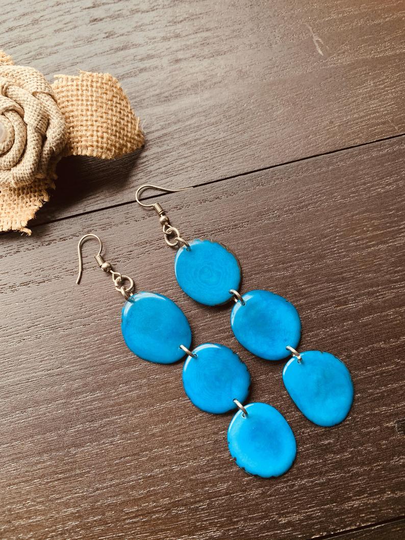 Selene Turquoise Earrings Large – Rahya Jewelry Design
