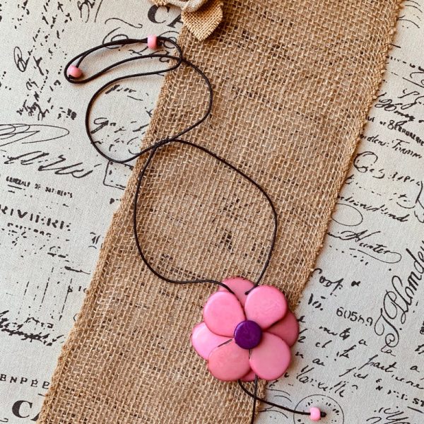 Pink plower pendant