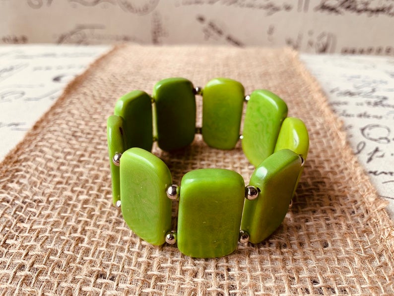 Tagua Heart Bracelet, Tagua Nut Bracelet