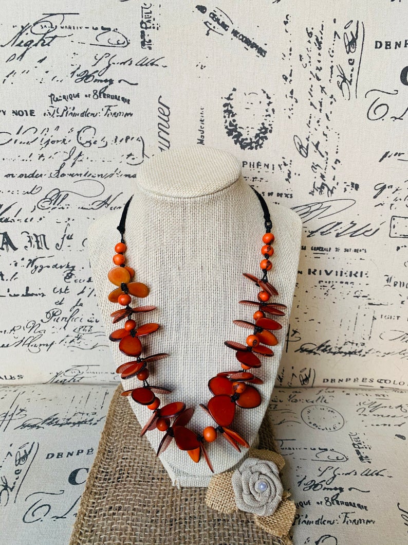 orange flower necklace