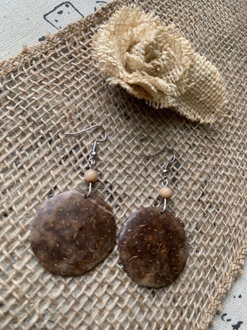 Coconut Shell Earrings 721-3-99