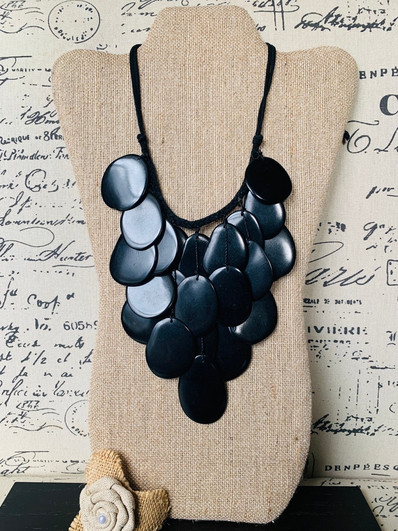 Agate (Black) Statement Necklace-NJ (CLC-ABL-12-4) | Rananjay Exports