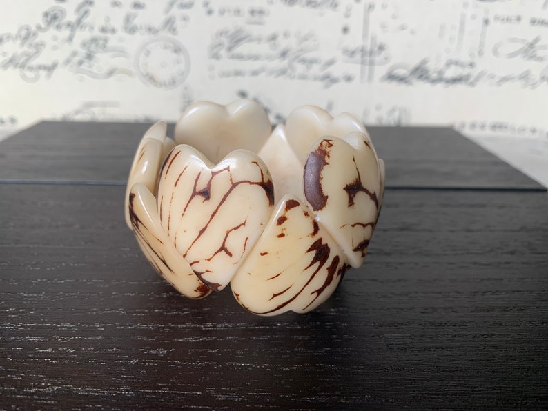 Tagua Heart Bracelet, Tagua Nut Bracelet