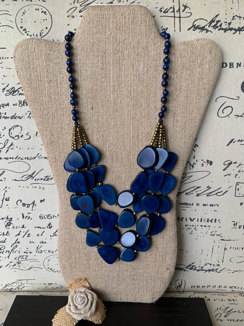 Rush by Denis & Charles Chunky Lucite Ocean Blue Necklace /b – Pathway  Market