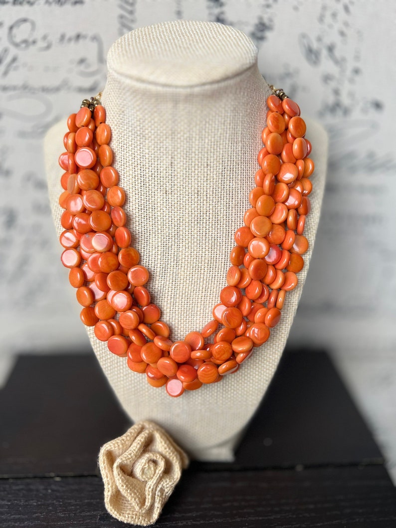 J.Crew Orange/Pink Statement Necklace | Pink statement necklace, Pink and  orange, Statement necklace